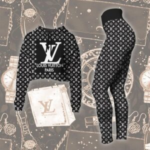 TRENDING] Louis Vuitton White Hoodie Leggings Luxury Brand LV Clothing