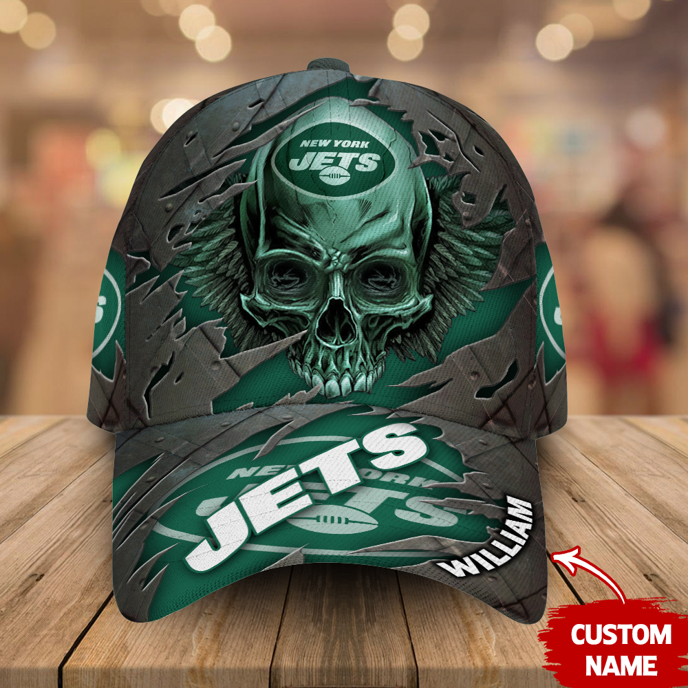 New York Jets Custom Name Classic, Baseball Caps T-44850 Skull Metal 3D  Classic Cap Gift For Fan Football Lovers in 2023