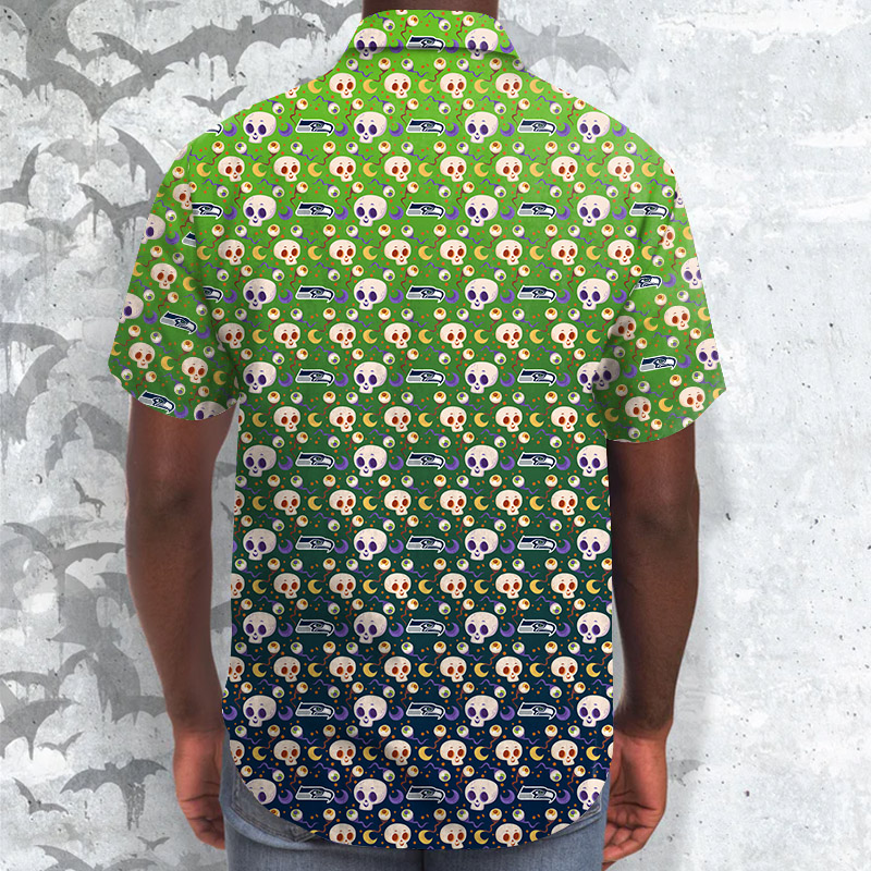 Seattle seahawks Tropical Skull NFL Design 6 Beach Hawaiian Shirt