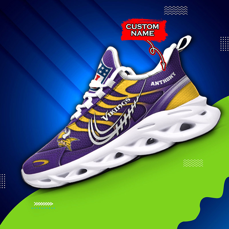 Minnesota Vikings NFL Clunky Sneakers Custom Name Sport Max Soul Shoes For  Fan