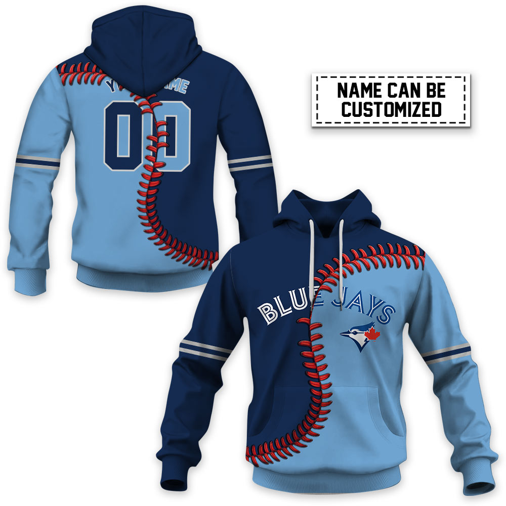 MLB Toronto Blue Jays Custom Name Number Mix Jersey Zip Up Hoodie