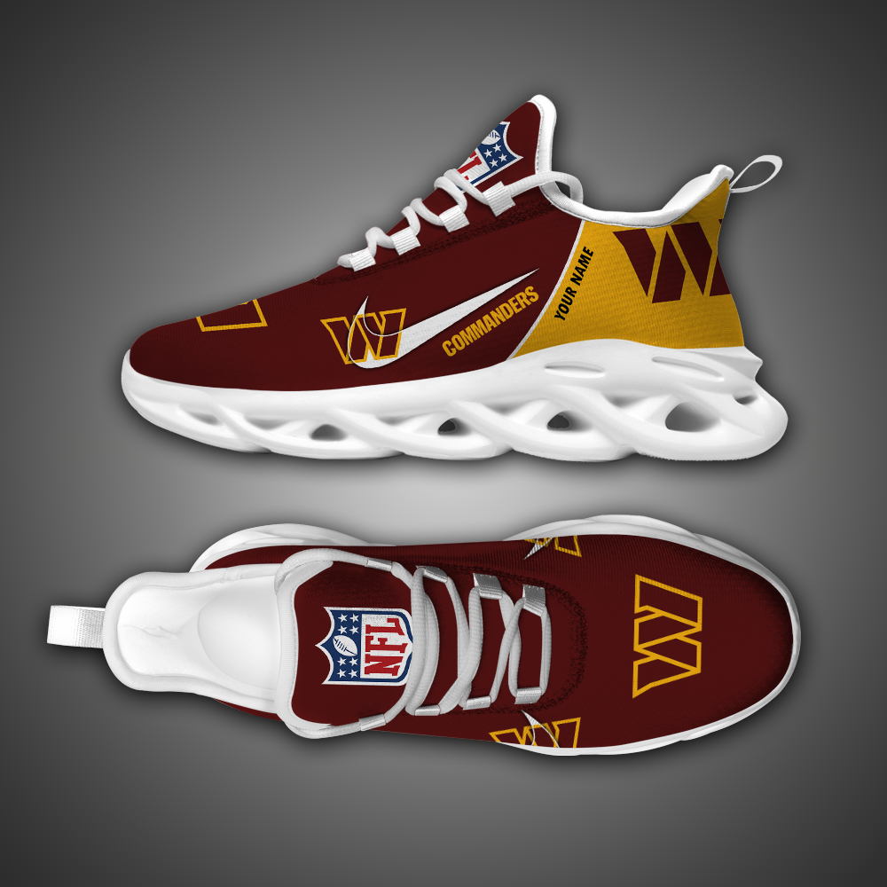 Washington Commanders NFL Custom Name Max Soul Shoes Great Gift For Men  Women Fans - YesItCustom