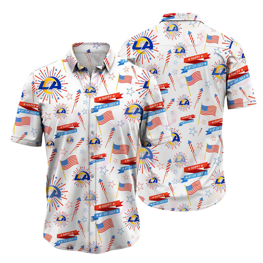 Los Angeles Rams NFL Hawaiian Shirt 4th Of July Independence Day