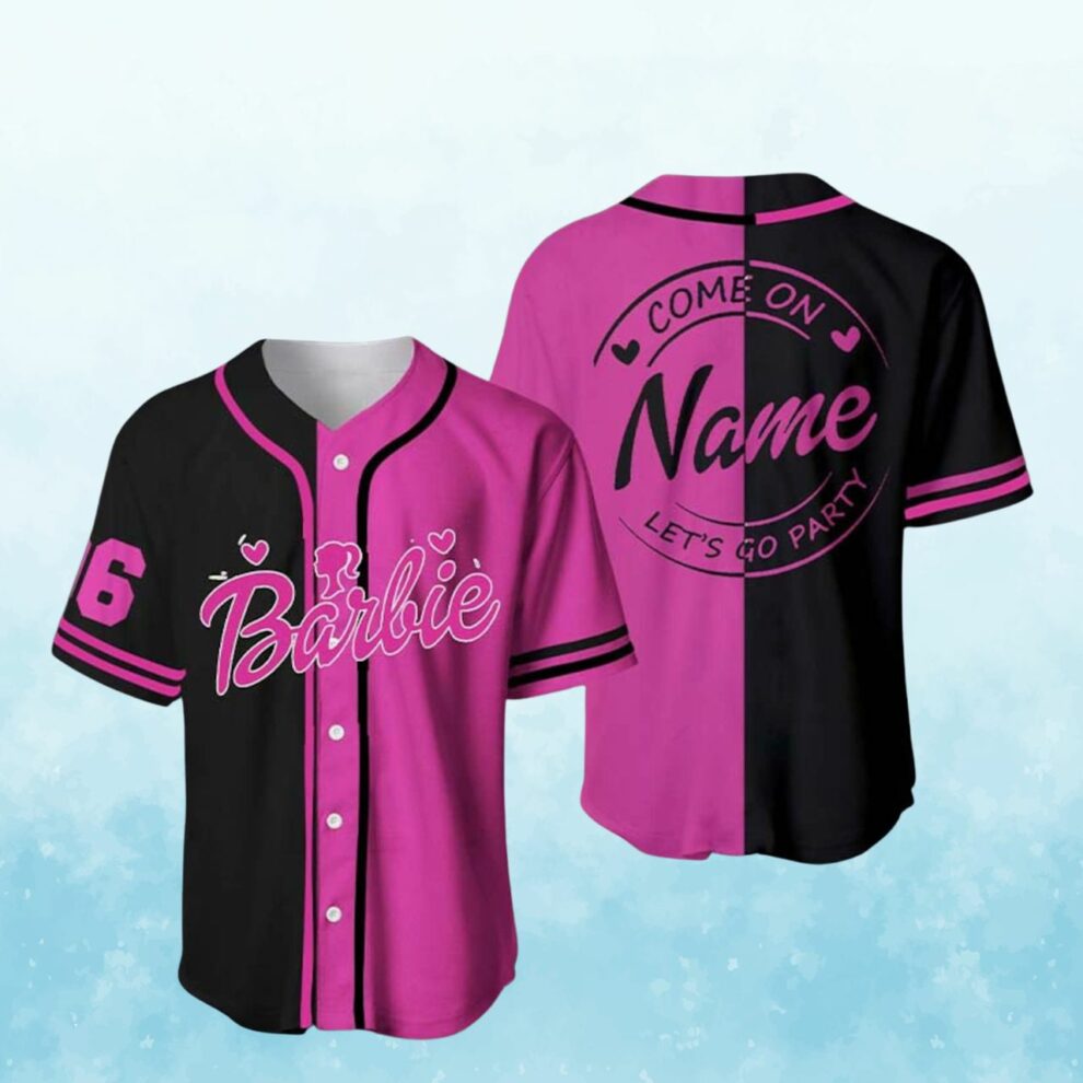 Barbie Baseball Jersey Shirt All Over Printed Barbie Shirt Custom