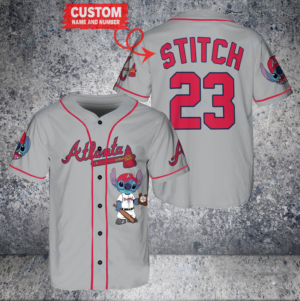 custom Personalized Atlanta Braves Stitch Baseball Jersey -   Worldwide Shipping