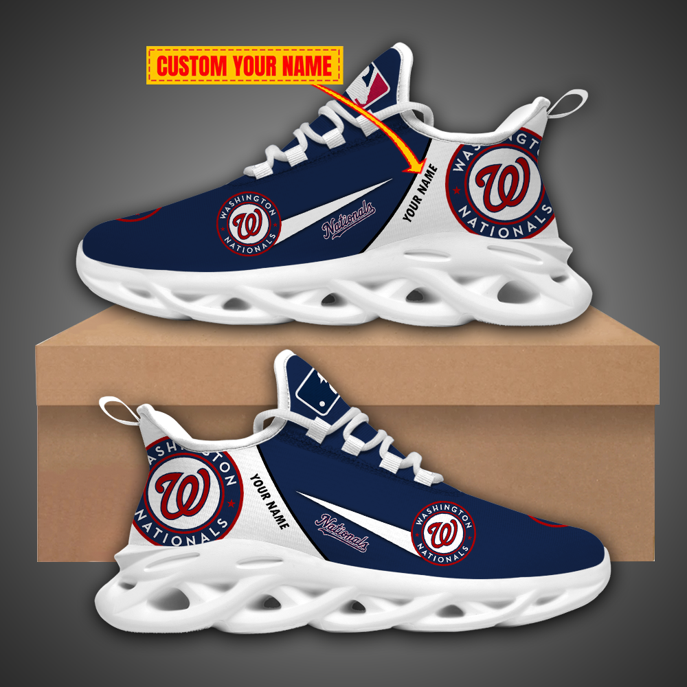 Washington Nationals MLB Trend Sneakers Max Soul Shoes For Fans