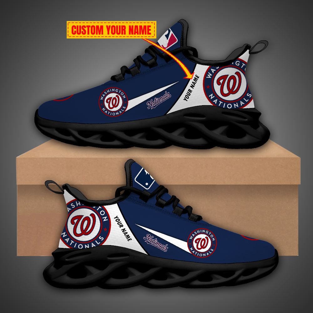Washington Nationals MLB Trend Sneakers Max Soul Shoes For Fans