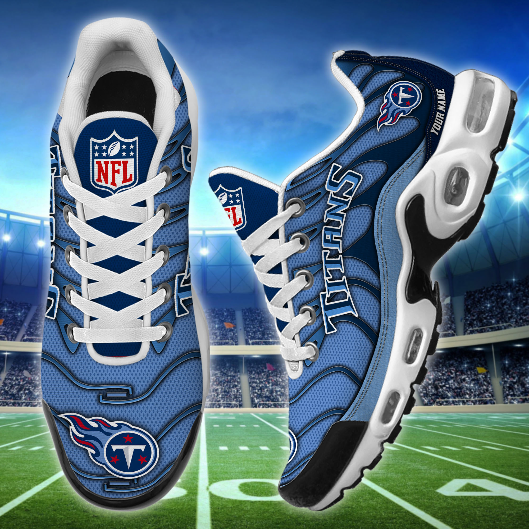 Tennessee Titans NFL Mens Gradient Midsole White Sneakers