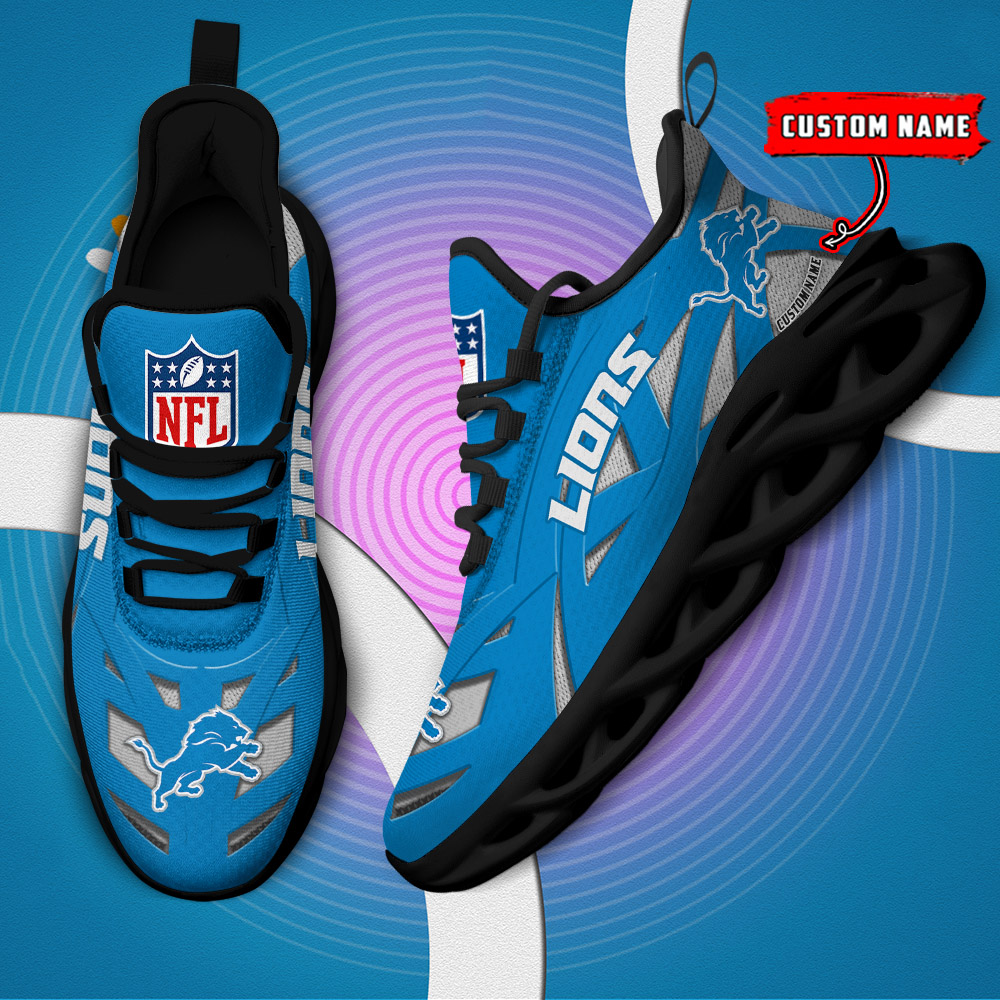 Detroit Lions Personalized Name Clunky Sneakers Special Gifts For Fans