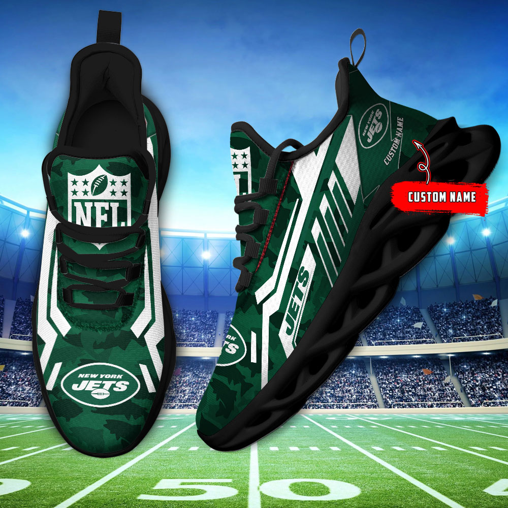 New York Jets NFL Max Soul Shoes Custom Name Sneakers Gifts For