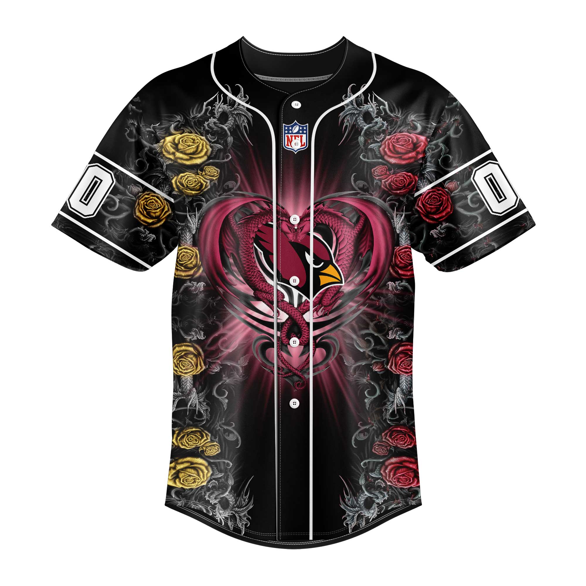 Arizona Cardinals Custom Number And Name NFL Dragon Jersey Shirt