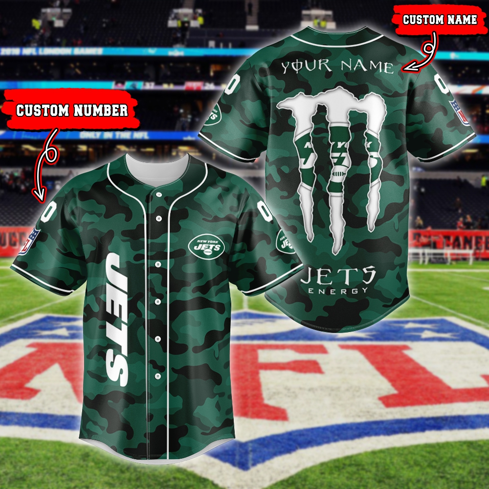 New York Jets Personalized NFL Swoosh American Baseball Jersey Shirt Gift  Men Women