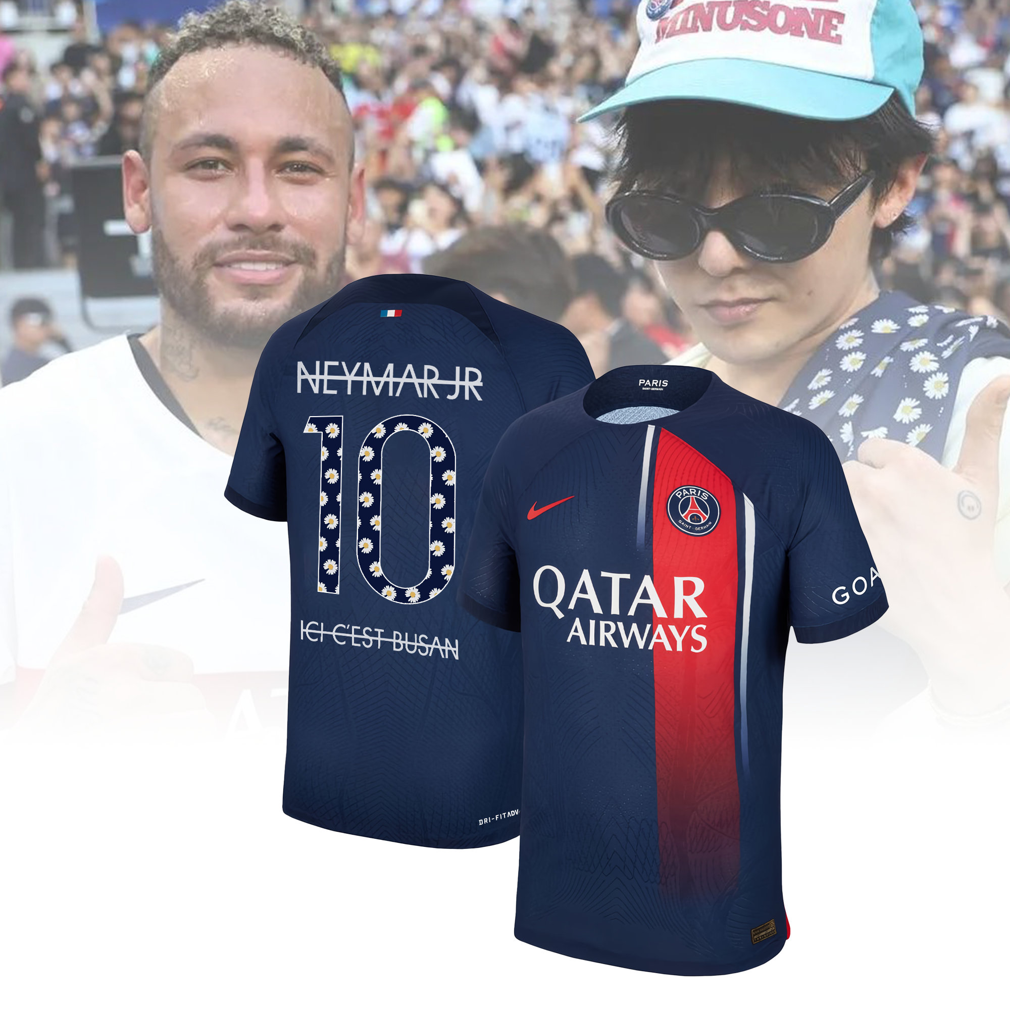 G-Dragon x Neymar, PSG – Peaceminusone Unisex Jersey + Cap