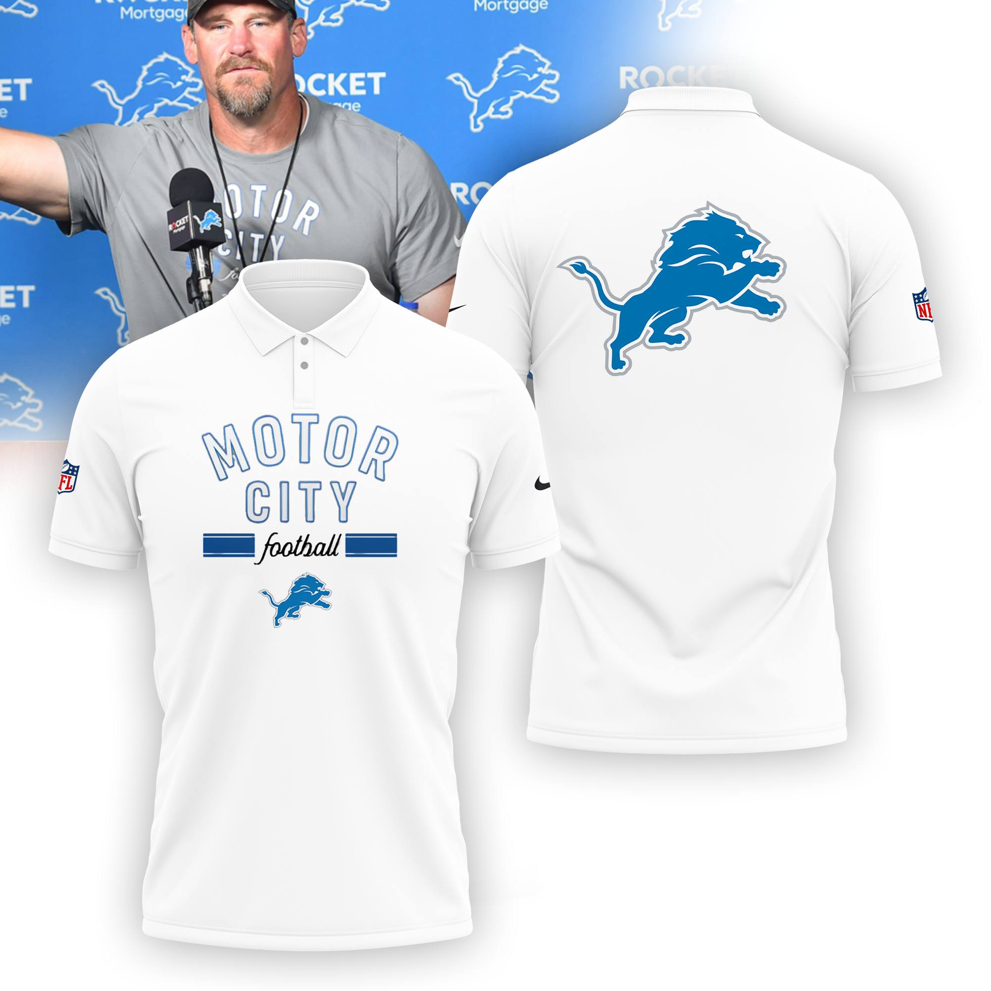 Motor City Dan Campbell Detroit Lions Shirt -  Worldwide  Shipping