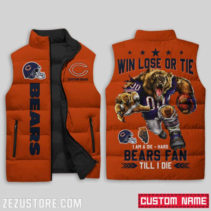 Chicago Bears NFL Orange Hoodie, Zip Hoodie 3D All Over Print For Fans