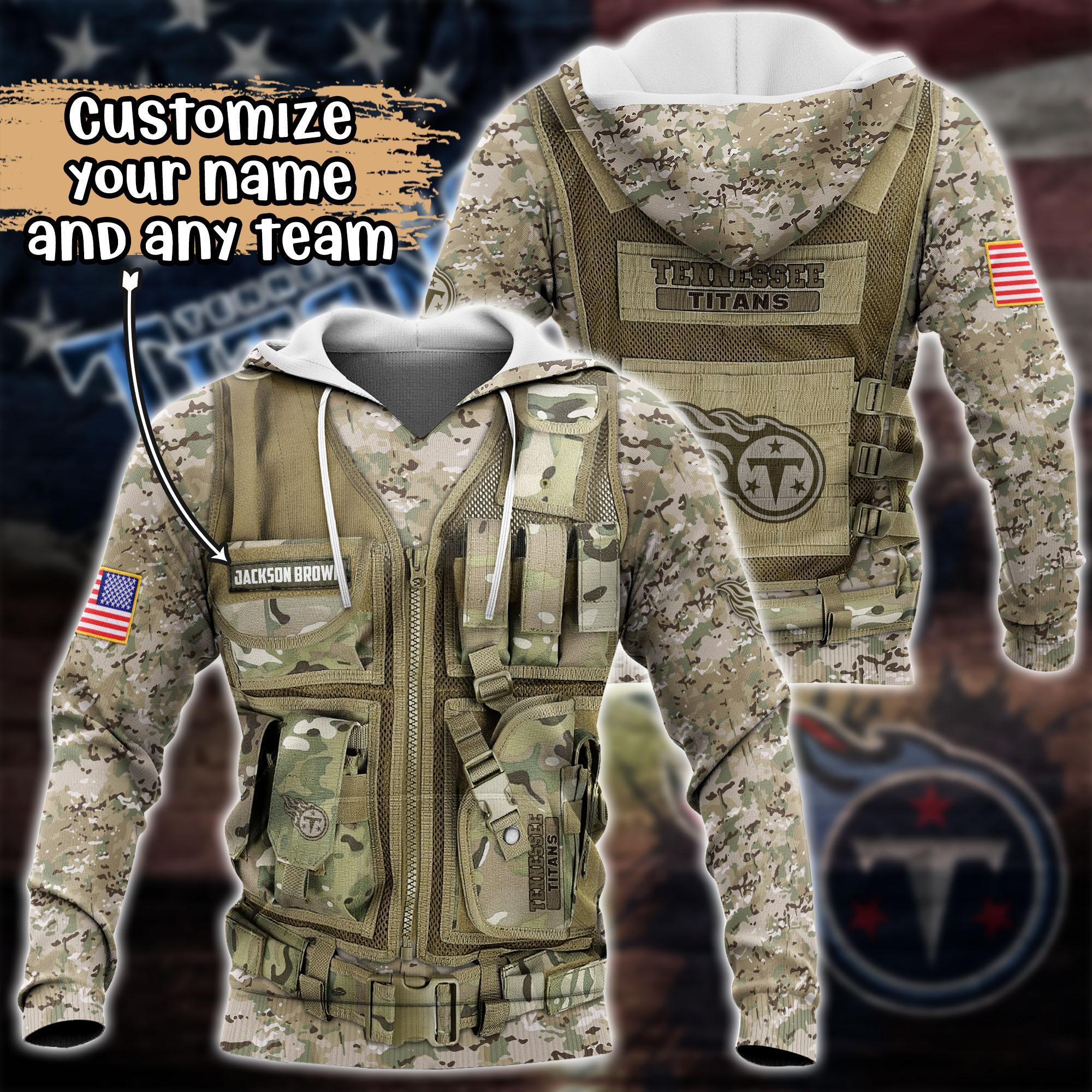 Tennessee Titans NFL Camo Team 3D Printed Hoodie - Teeruto