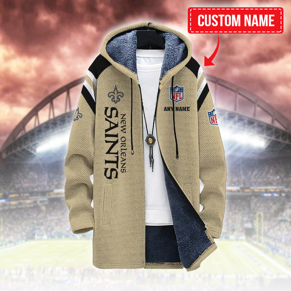 Custom Name new orleans saints Professional football Team Black 3D Bomber  Jacket For Fans