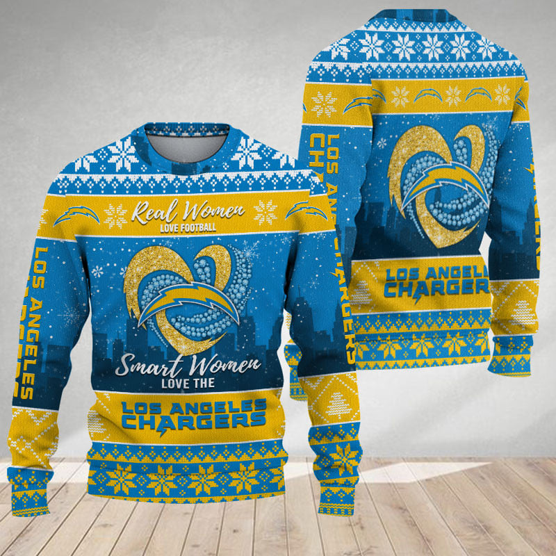 Los Angeles Charger Player Rushing Womens Ugly Sweater