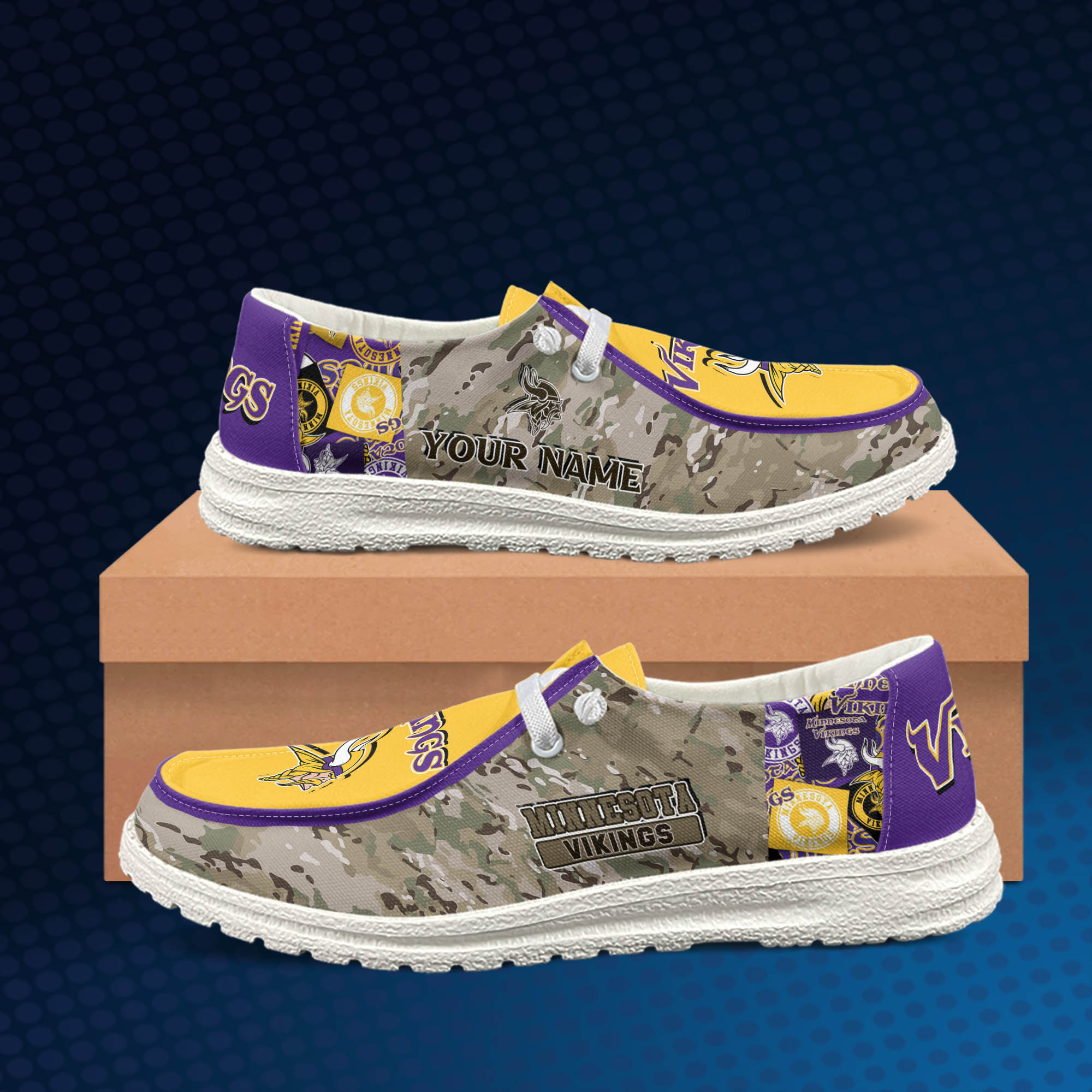 Personalized NFL Minnesota Vikings Custom Name Air Force Shoes - Tagotee