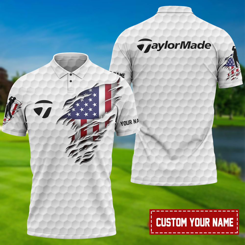 Taylormade-Personalized Golf Dynamic Pattern With Flag Polo Shirt ...